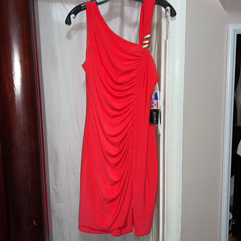 Betsy & Adam ruched bodycon dress. Made in USA